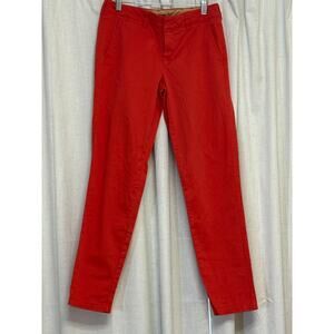 Vince. Mid-Rise Italian Cotton Chino's in Red